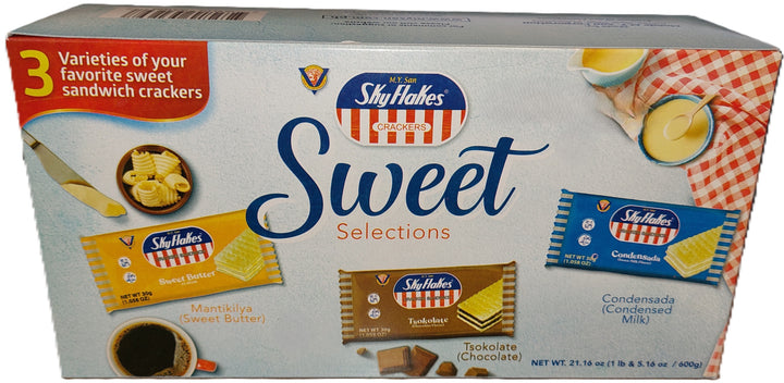 M.Y. San Skyflakes Sweet Cracker Selections (Sweet Butter, Chocolate, Condensed Milk) Net Wt. 600G