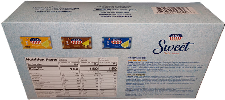 M.Y. San Skyflakes Sweet Cracker Selections (Sweet Butter, Chocolate, Condensed Milk) Net Wt. 600G