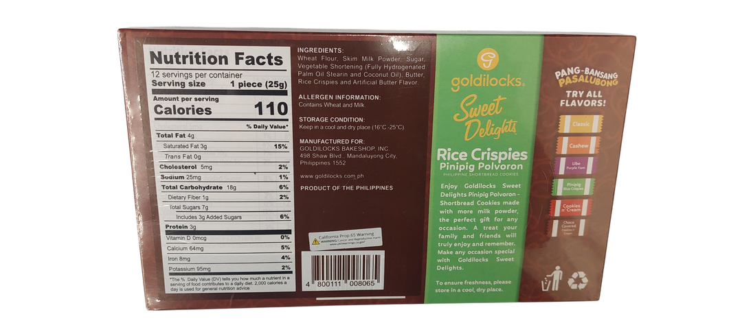 Goldilocks - Pinipig Polvoron 12 PCS 10.58 OZ