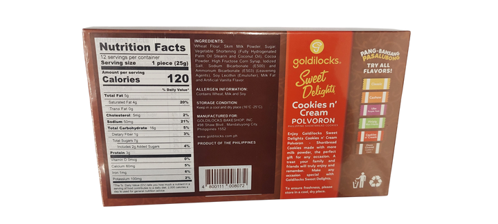 Goldilocks - Cookies n’ Cream Polvoron 12 PCS 10.58 OZ