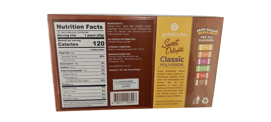 Goldilocks - Classic Polvoron 12 PCS 10.58 OZ