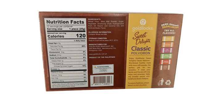 Goldilocks - Classic Polvoron 12 PCS 10.58 OZ