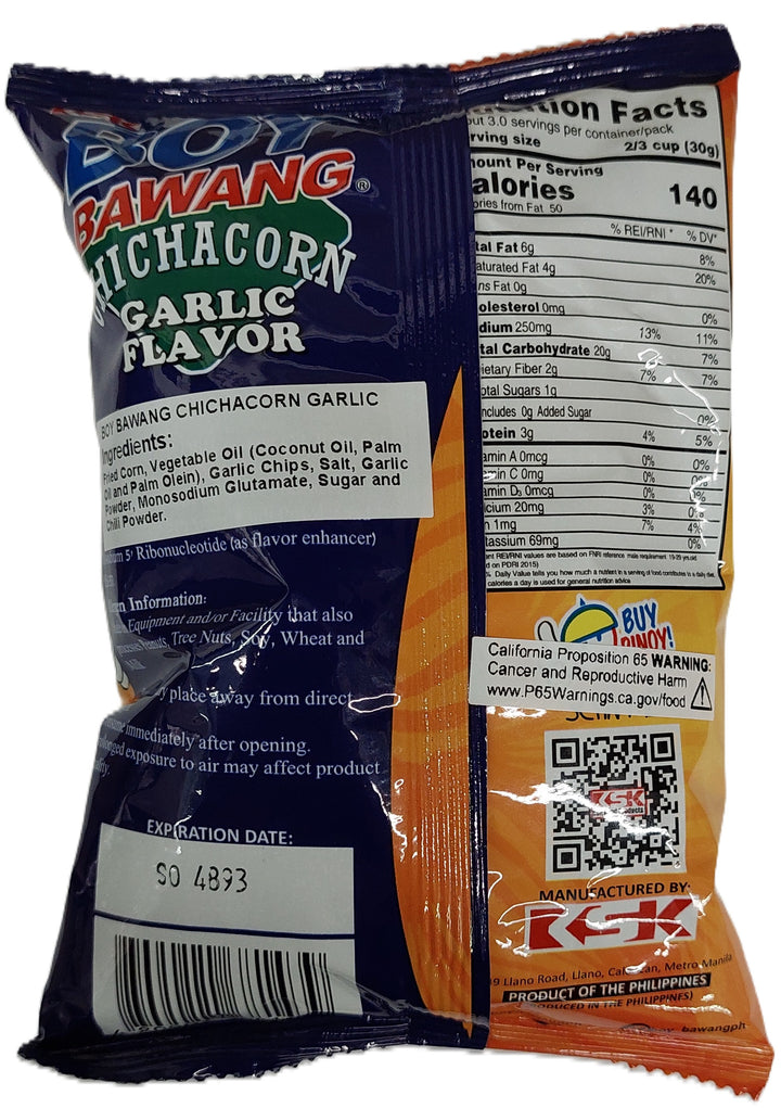 Boy Bawang - Chichacorn Garlic 3.53 OZ
