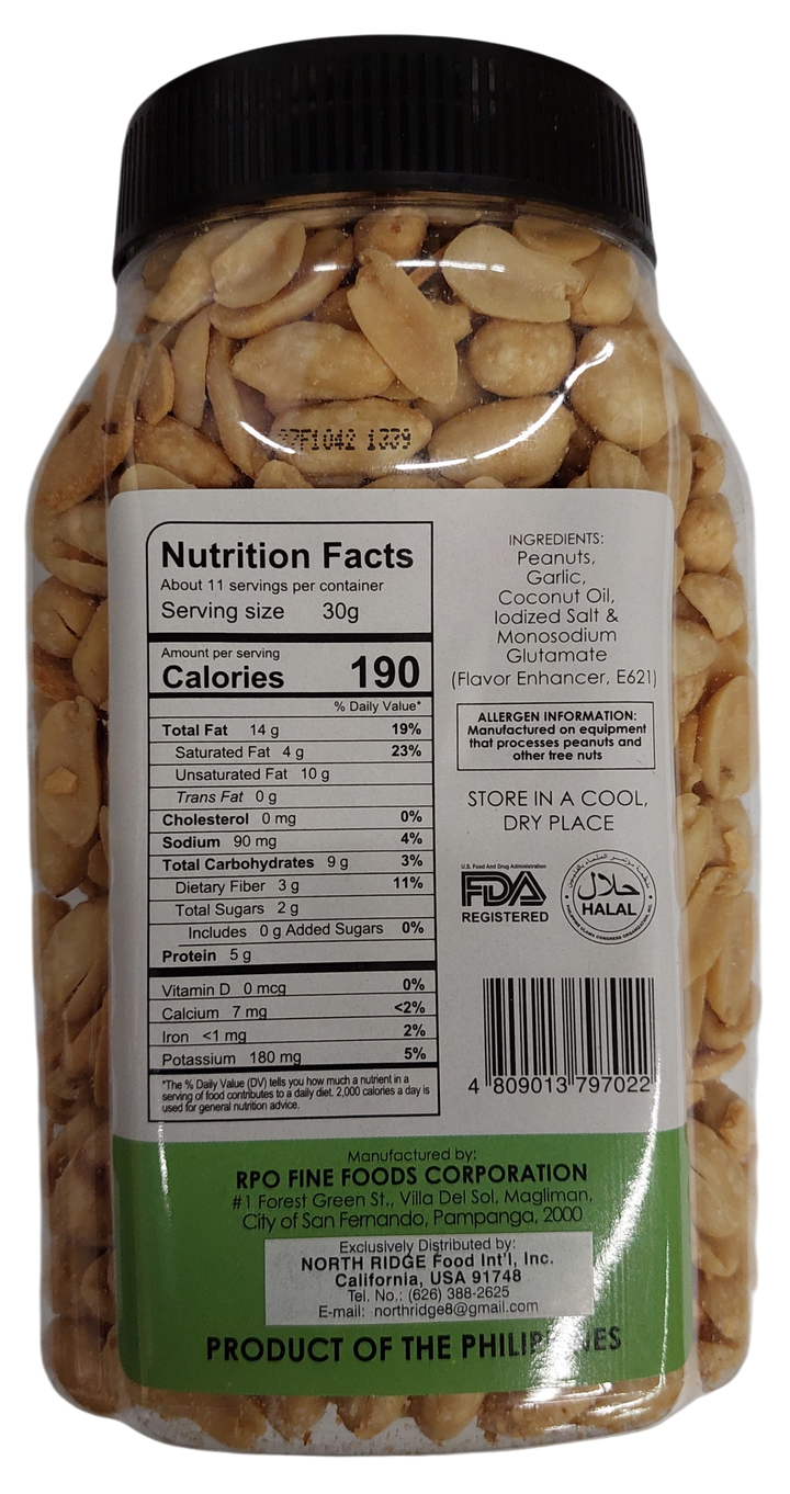 WOW MANI Crispy Garlic Peanuts 325g / 11.46oz