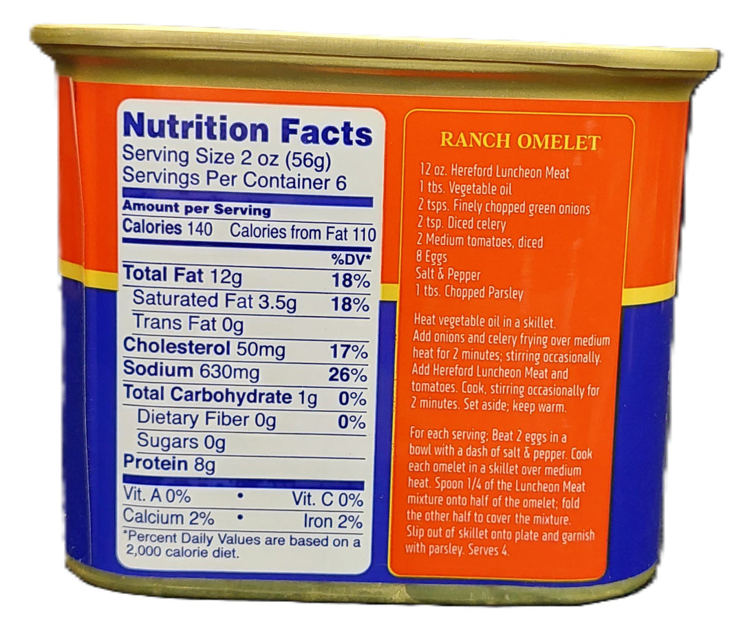 Hereford Luncheon Meat Pork &amp; Chicken Flavored 340g / 12 oz