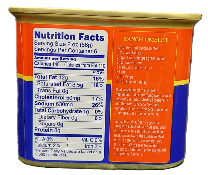 Hereford Luncheon Meat Pork &amp; Chicken Flavored 340g / 12 oz