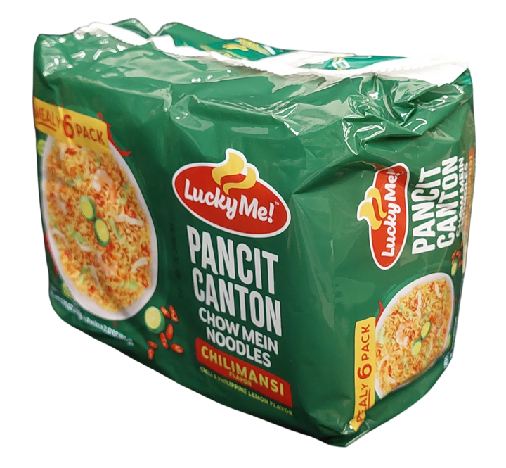Lucky Me Pancit Canton Chow Mein Noodles - Chilimansi Flavor 360g / 12.70oz (6 Packs)