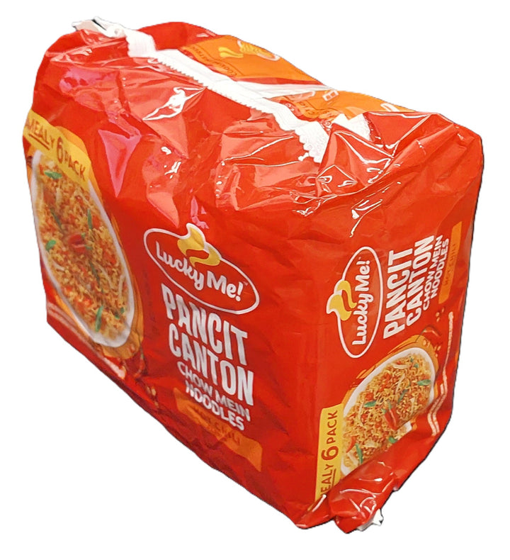 Lucky Me Pancit Canton Chow Mein Noodles - Sweet &amp; Spicy Flavor 360g / 12.7oz (6 Packs)