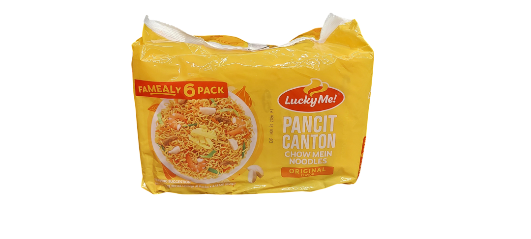 Lucky Me Pancit Canton Chow Mein Noodles - Original Flavor 360g / 12.7oz (6 Packs)