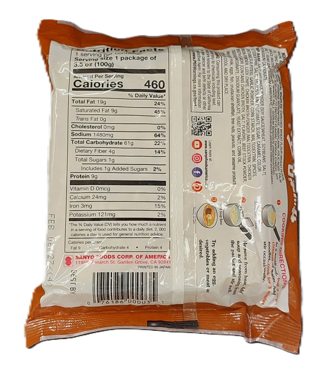Sapporo Ichiban Japanese Style Noodles &amp; Beef Flavored Soup 100g / 3.5oz