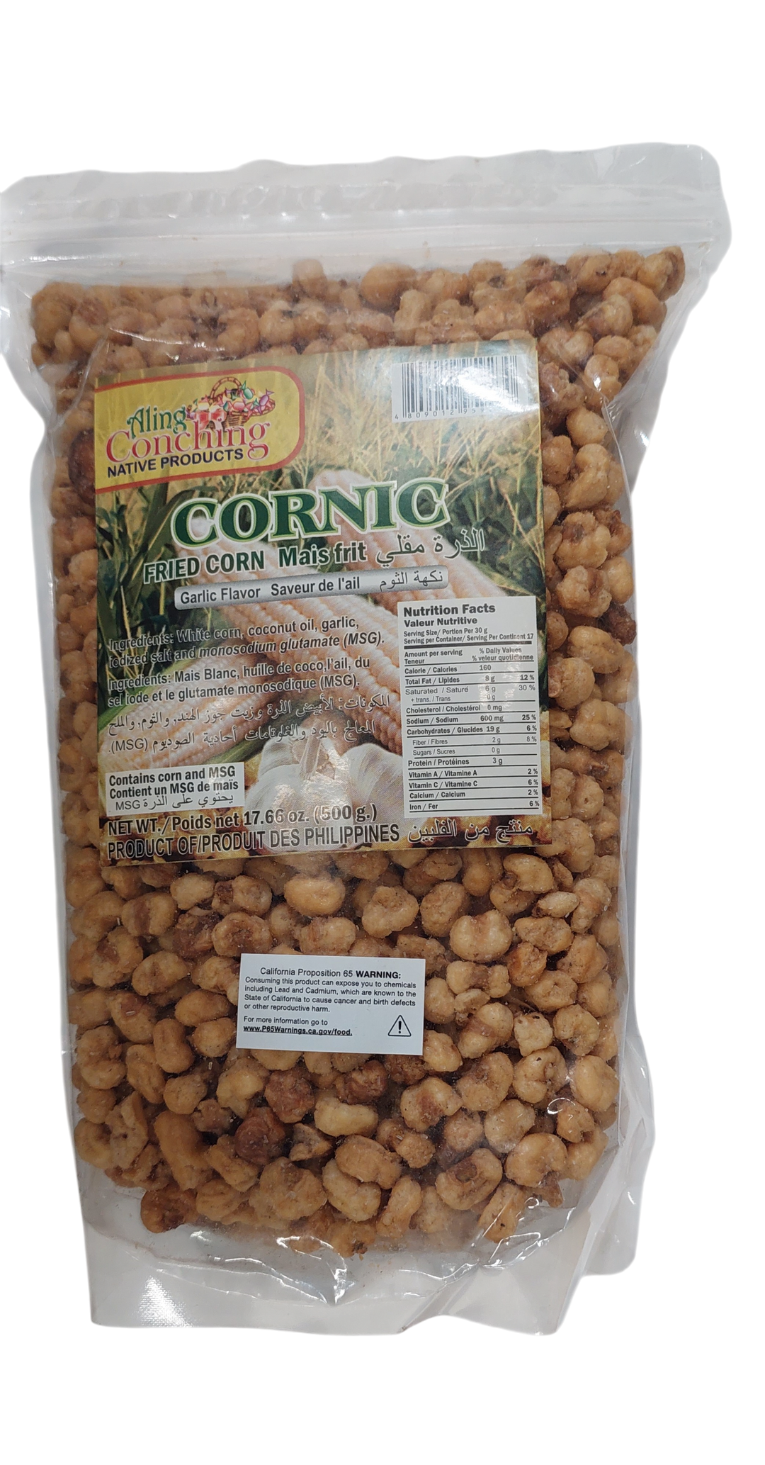 Aling Conching Cornic Fried Corn Garlic Flavor 500g / 17.66 oz