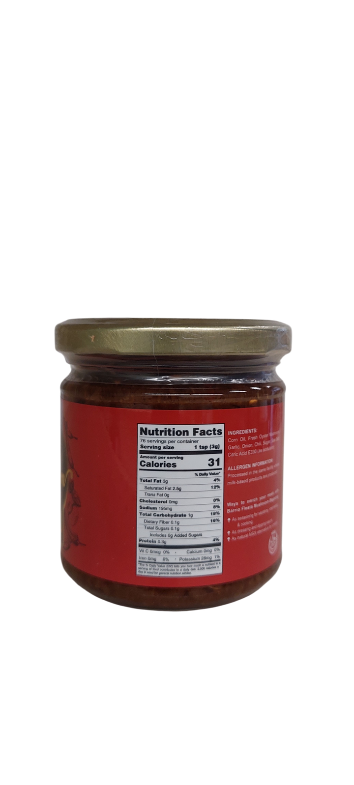 Barrio Fiesta Mushroom Bagoong (Sautéed Mushroom Paste) Spicy 230g