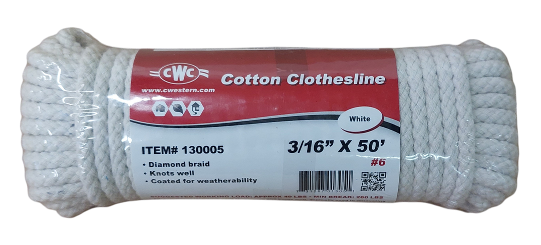 Cotton Clothesline 3/16 X 50&