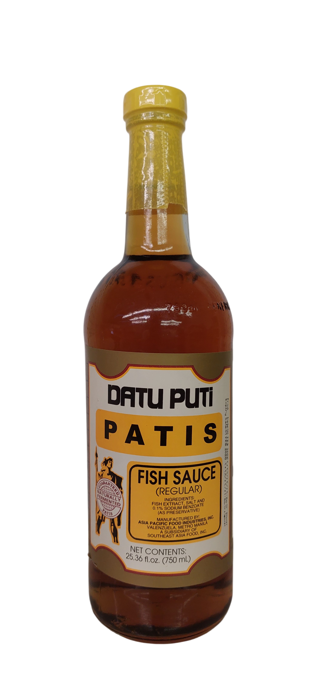 Datu Puti Fish Sauce - Regular Bottle 750ml (25.36 fl.oz.)