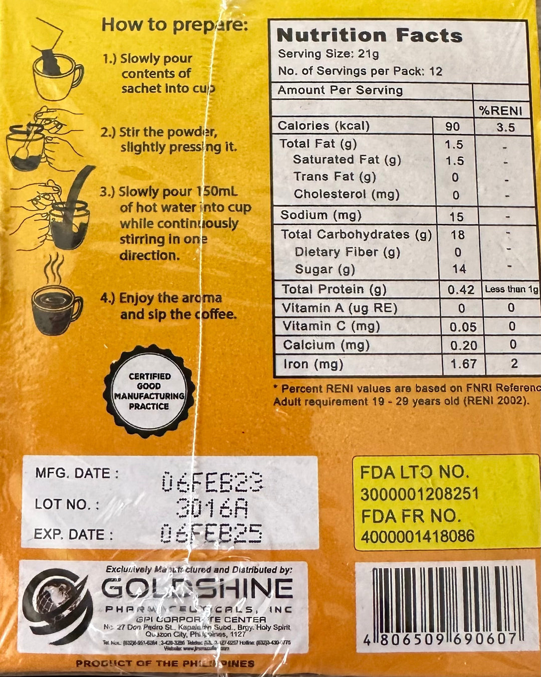 Jimm’s - 7 in 1 Coffee Mix 21 G X 12 Sachets