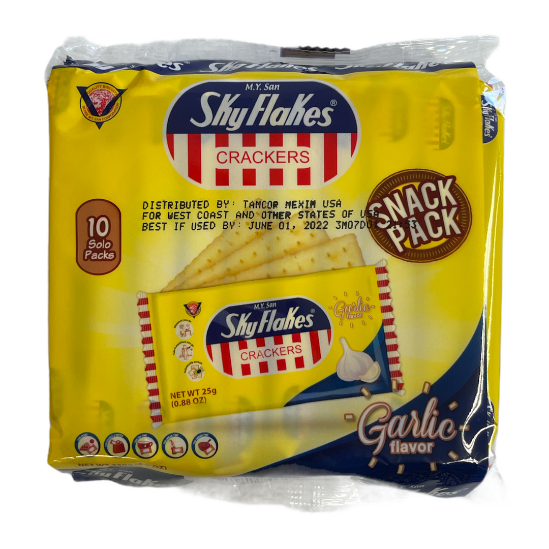 MY San SkyFlakes Crackers Garlic Flavor 250g / 8.8oz