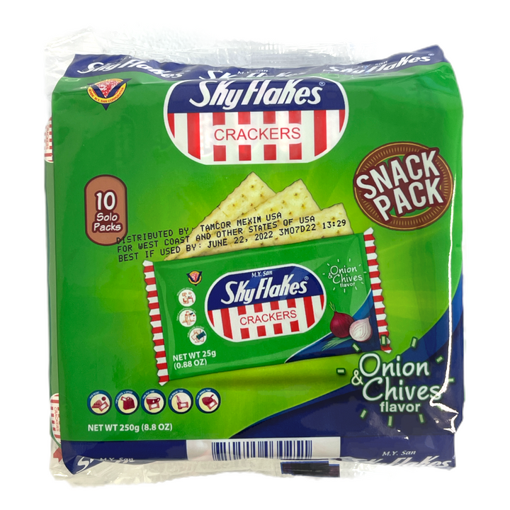 MY San - SkyFlakes Crackers Onion &amp; Chives Flavor 8.8 OZ