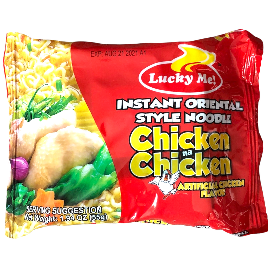 Lucky Me - Instant Oriental Style Noodles Chicken na Chicken Flavor 330g/11.64oz (6 Packs)