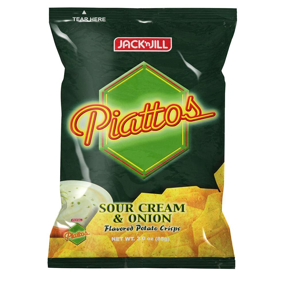 Jack ‘N Jill - Piattos Sour Cream &amp; Onion Flavored Potato Crisps 85 G