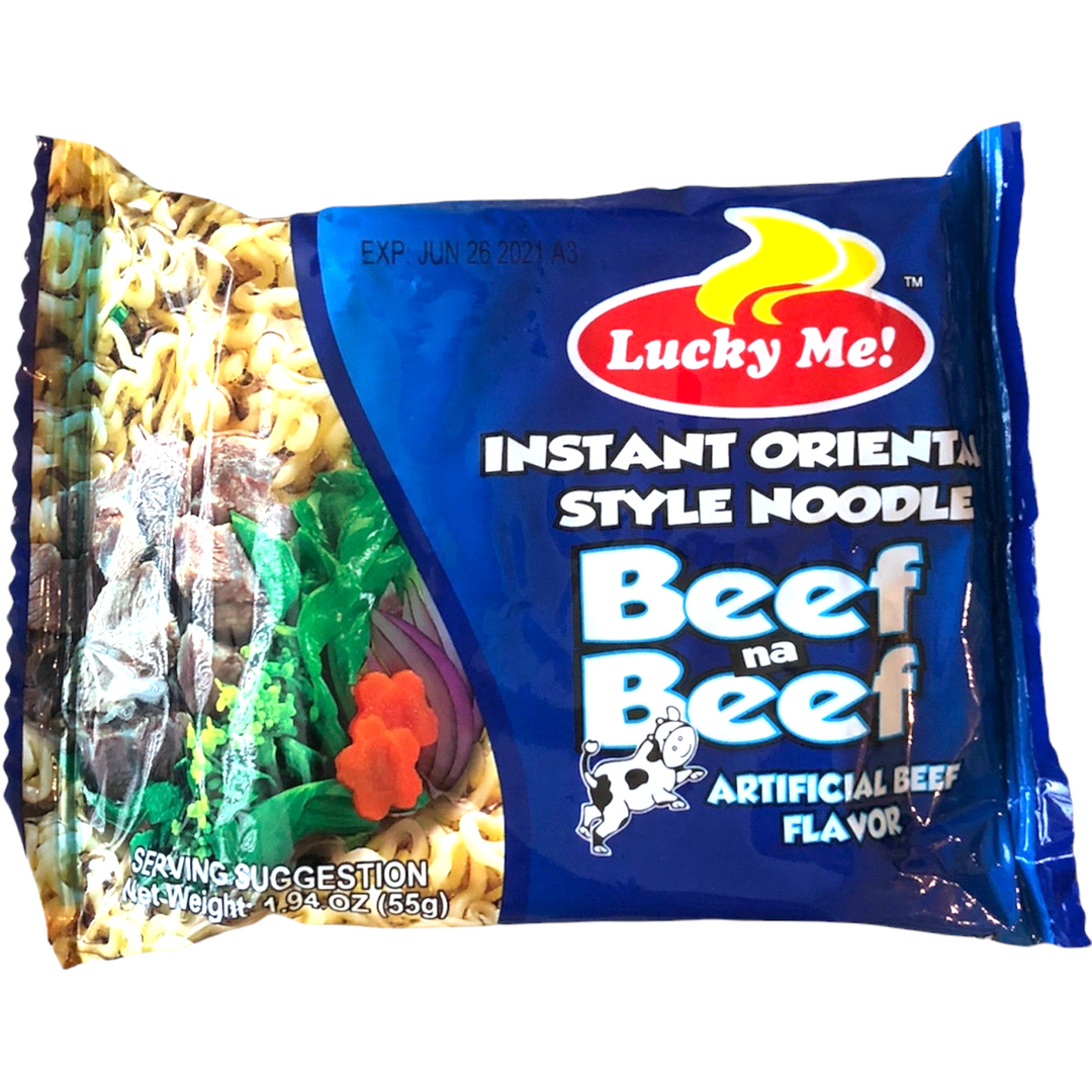 Lucky Me - Instant Oriental Style Noodles Beef na Beef Flavor 330g/11.64oz (6 PACKS)